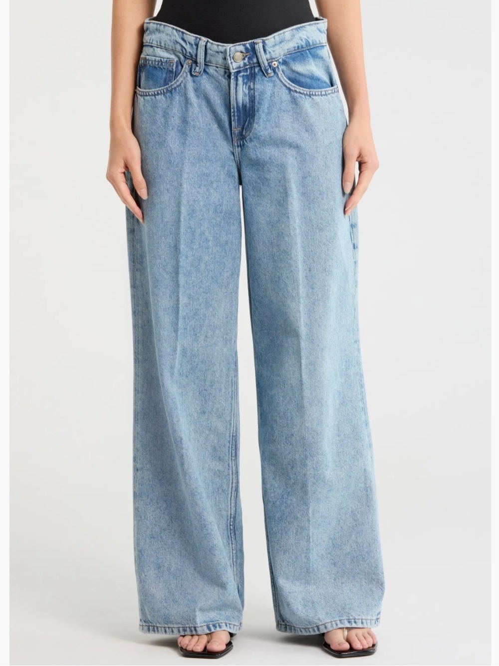 Good American Wide Leg Good Ease Solution Denim Jeans Size 15 - Picture 7 of 12